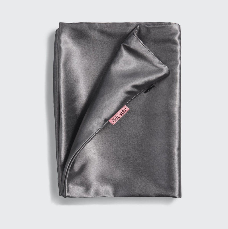 Satin Pillowcase - Charcoal Grey by KITSCH - A Girl's Gotta Spa!