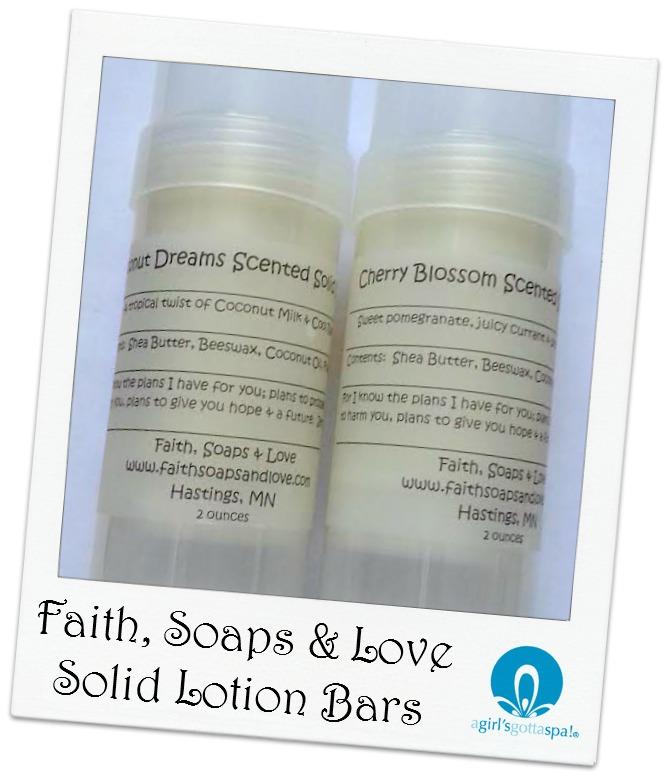 Solid Lotion Bars from Faith, Soaps and Love - A Girl's Gotta Spa!