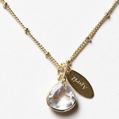 April Herkimer Diamond Birthstone Necklace by Tiny Rituals - A Girl's Gotta Spa!