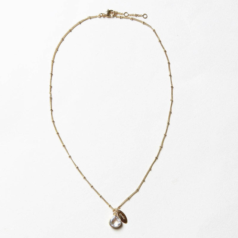 April Herkimer Diamond Birthstone Necklace by Tiny Rituals - A Girl's Gotta Spa!