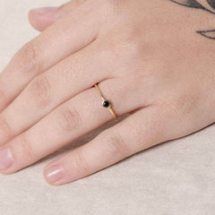 Black Tourmaline Silver, Gold or Rose Gold Ring by Tiny Rituals - A Girl's Gotta Spa!