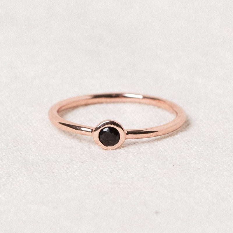 Black Tourmaline Silver, Gold or Rose Gold Ring by Tiny Rituals - A Girl's Gotta Spa!