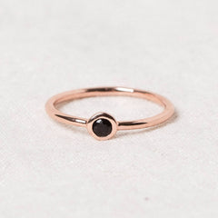 Black Tourmaline Silver, Gold or Rose Gold Ring by Tiny Rituals - A Girl's Gotta Spa!