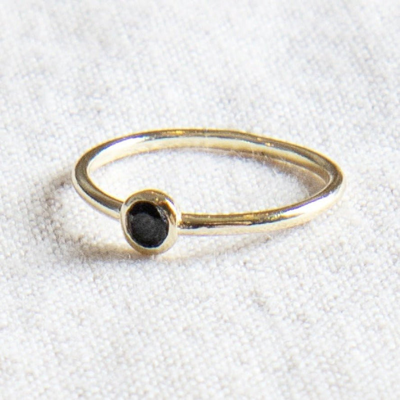 Black Tourmaline Silver, Gold or Rose Gold Ring by Tiny Rituals - A Girl's Gotta Spa!