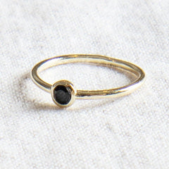 Black Tourmaline Silver, Gold or Rose Gold Ring by Tiny Rituals - A Girl's Gotta Spa!