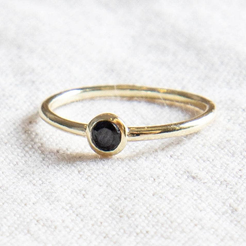 Black Tourmaline Silver, Gold or Rose Gold Ring by Tiny Rituals - A Girl's Gotta Spa!