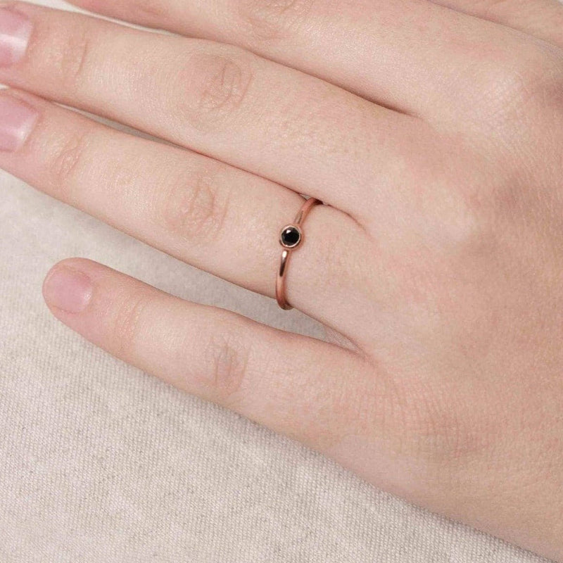 Black Tourmaline Silver, Gold or Rose Gold Ring by Tiny Rituals - A Girl's Gotta Spa!