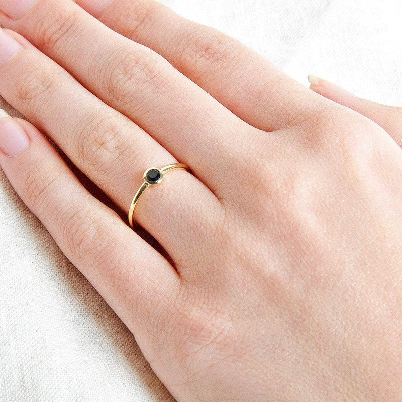 Black Tourmaline Silver, Gold or Rose Gold Ring by Tiny Rituals - A Girl's Gotta Spa!