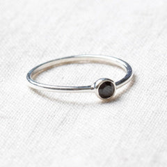 Black Tourmaline Silver, Gold or Rose Gold Ring by Tiny Rituals - A Girl's Gotta Spa!