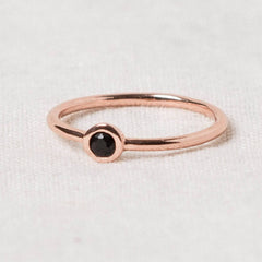 Black Tourmaline Silver, Gold or Rose Gold Ring by Tiny Rituals - A Girl's Gotta Spa!