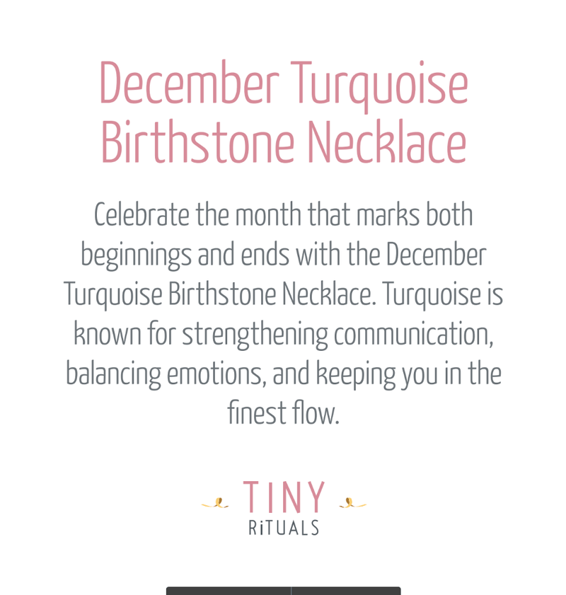 December Turquoise Birthstone Necklace by Tiny Rituals - A Girl's Gotta Spa!