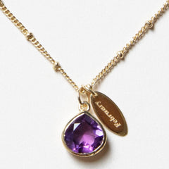 February Amethyst Birthstone Necklace by Tiny Rituals - A Girl's Gotta Spa!