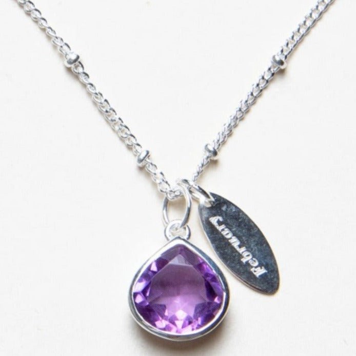 February Amethyst Birthstone Necklace by Tiny Rituals - A Girl's Gotta Spa!