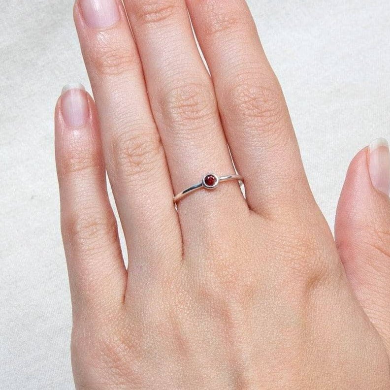 Garnet Silver or Gold Ring by Tiny Rituals - A Girl's Gotta Spa!