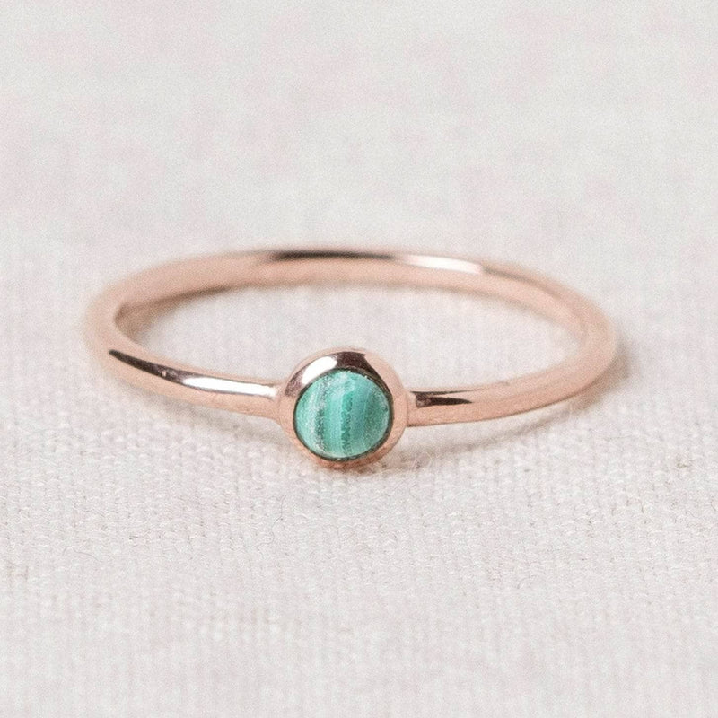 Genuine Malachite Silver, Gold or Rose Gold Ring by Tiny Rituals - A Girl's Gotta Spa!