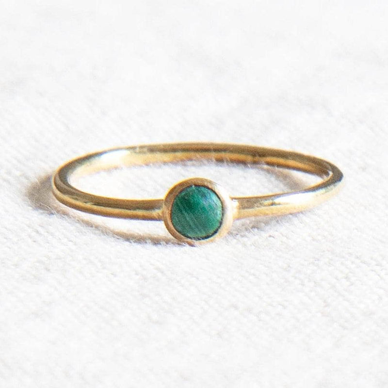 Genuine Malachite Silver, Gold or Rose Gold Ring by Tiny Rituals - A Girl's Gotta Spa!