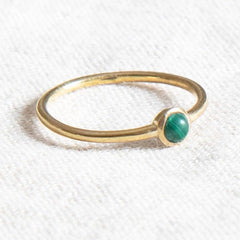 Genuine Malachite Silver, Gold or Rose Gold Ring by Tiny Rituals - A Girl's Gotta Spa!