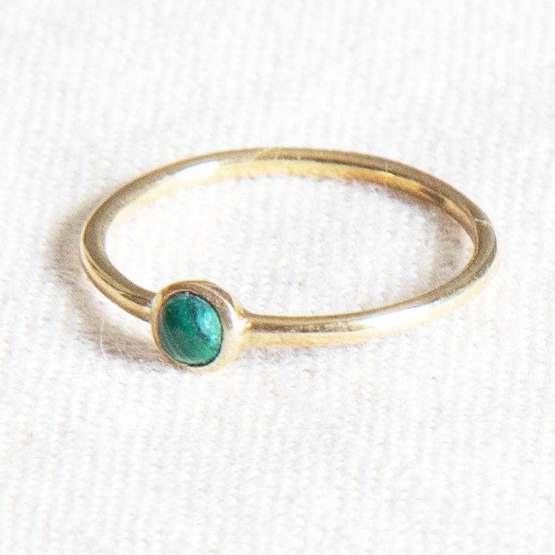 Genuine Malachite Silver, Gold or Rose Gold Ring by Tiny Rituals - A Girl's Gotta Spa!