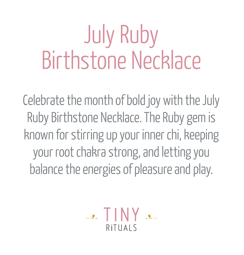 July Ruby Birthstone Necklace by Tiny Rituals - A Girl's Gotta Spa!