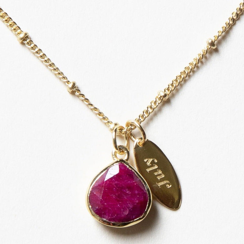 July Ruby Birthstone Necklace by Tiny Rituals - A Girl's Gotta Spa!