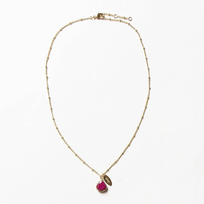 July Ruby Birthstone Necklace by Tiny Rituals - A Girl's Gotta Spa!