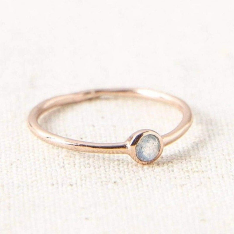 Labradorite Rose Gold Ring by Tiny Rituals - A Girl's Gotta Spa!