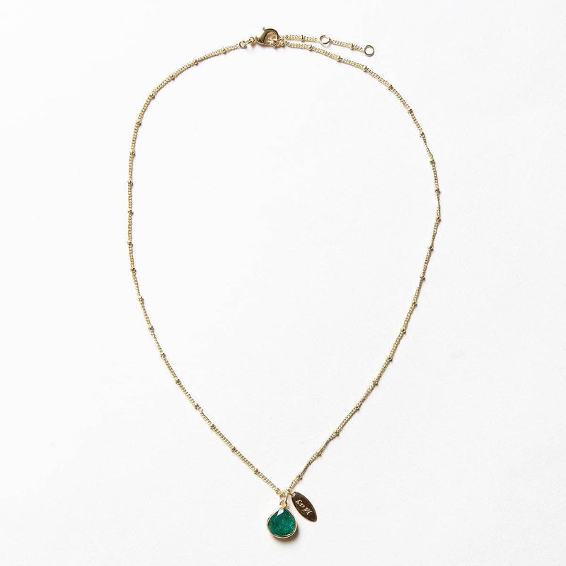 May Emerald Birthstone Necklace by Tiny Rituals - A Girl's Gotta Spa!