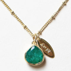 May Emerald Birthstone Necklace by Tiny Rituals - A Girl's Gotta Spa!