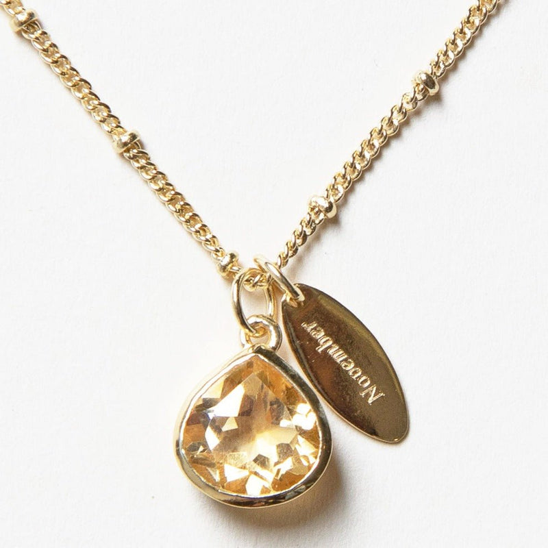 November Citrine Birthstone Necklace by Tiny Rituals - A Girl's Gotta Spa!