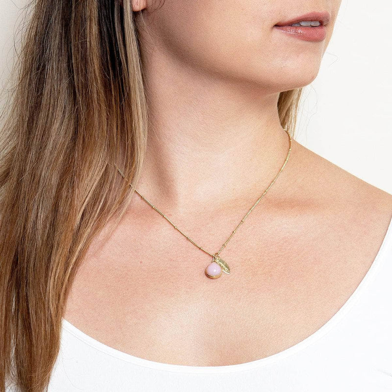 October Pink Opal Birthstone Necklace by Tiny Rituals - A Girl's Gotta Spa!