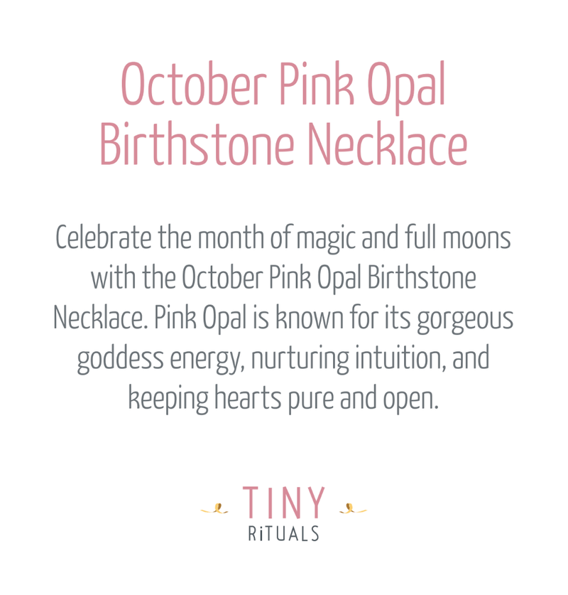 October Pink Opal Birthstone Necklace by Tiny Rituals - A Girl's Gotta Spa!