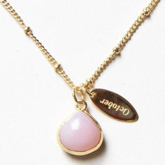 October Pink Opal Birthstone Necklace by Tiny Rituals - A Girl's Gotta Spa!