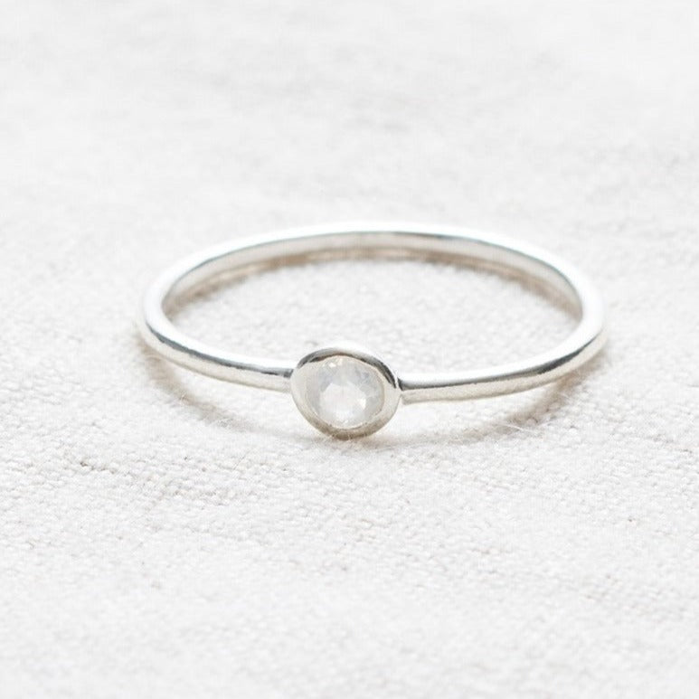 Rainbow Moonstone Silver, Gold or Rose Gold Ring by Tiny Rituals - A Girl's Gotta Spa!