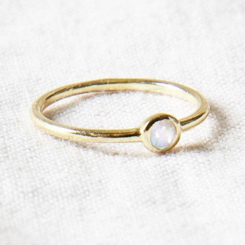 Rainbow Moonstone Silver, Gold or Rose Gold Ring by Tiny Rituals - A Girl's Gotta Spa!