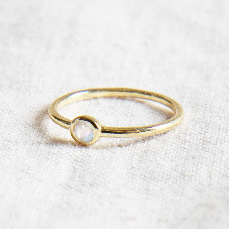 Rainbow Moonstone Silver, Gold or Rose Gold Ring by Tiny Rituals - A Girl's Gotta Spa!