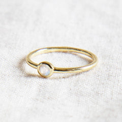 Rainbow Moonstone Silver, Gold or Rose Gold Ring by Tiny Rituals - A Girl's Gotta Spa!