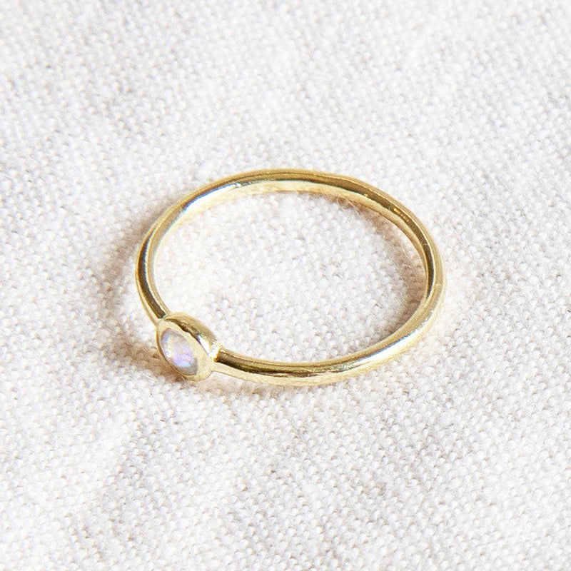 Rainbow Moonstone Silver, Gold or Rose Gold Ring by Tiny Rituals - A Girl's Gotta Spa!