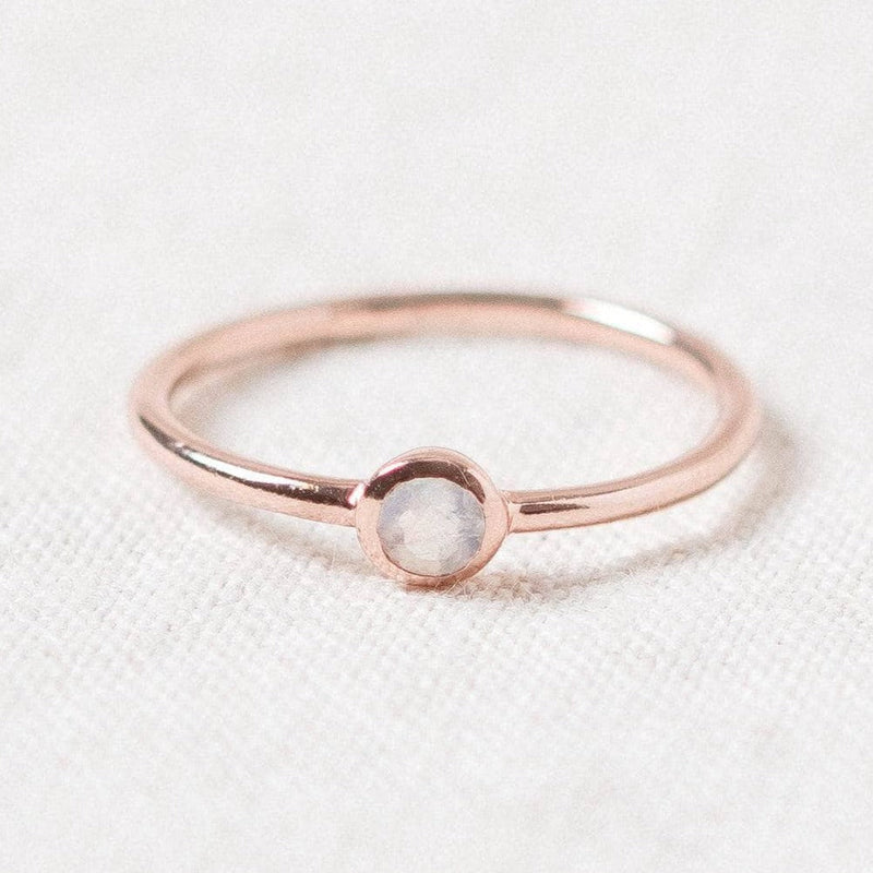 Rainbow Moonstone Silver, Gold or Rose Gold Ring by Tiny Rituals - A Girl's Gotta Spa!