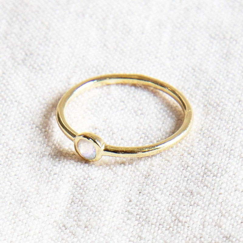 Rainbow Moonstone Silver, Gold or Rose Gold Ring by Tiny Rituals - A Girl's Gotta Spa!