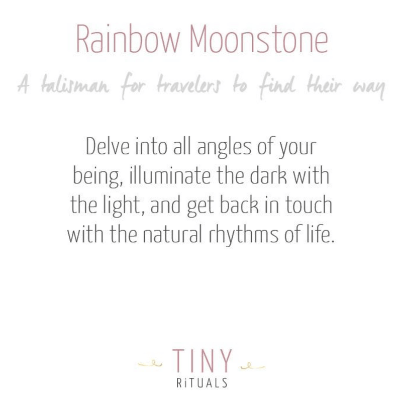 Rainbow Moonstone Silver, Gold or Rose Gold Ring by Tiny Rituals - A Girl's Gotta Spa!