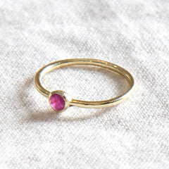 Ruby Silver or Gold Ring by Tiny Rituals - A Girl's Gotta Spa!