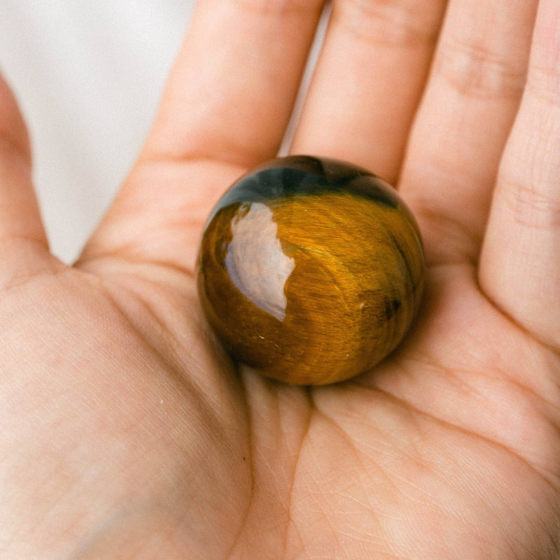 Tiger Eye Sphere with Tripod by Tiny Rituals - A Girl's Gotta Spa!