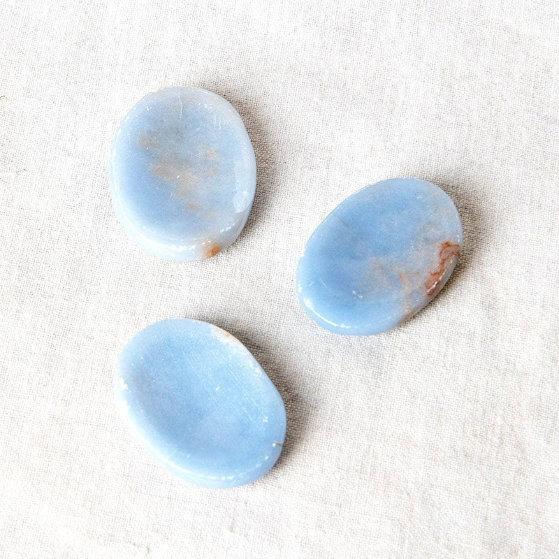 Angelite Worry Stone by Tiny Rituals - A Girl's Gotta Spa!