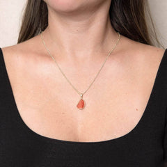 Carnelian Raw Crystal Necklace by Tiny Rituals - A Girl's Gotta Spa!