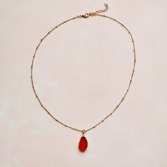 Carnelian Raw Crystal Necklace by Tiny Rituals - A Girl's Gotta Spa!