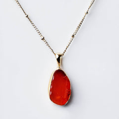 Carnelian Raw Crystal Necklace by Tiny Rituals - A Girl's Gotta Spa!