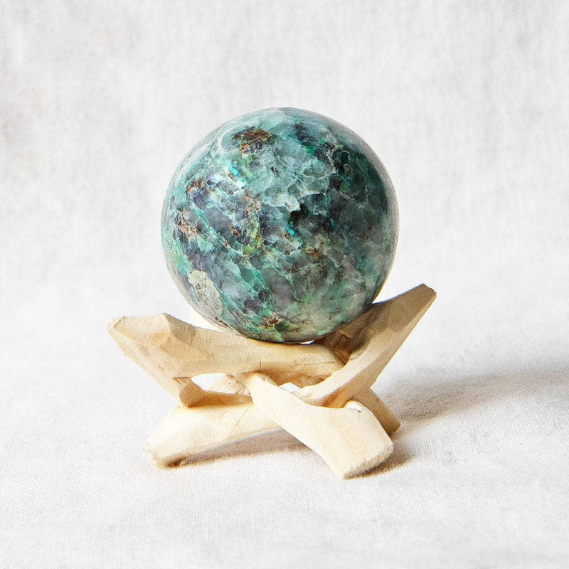 Chrysocolla Sphere with Tripod by Tiny Rituals - A Girl's Gotta Spa!