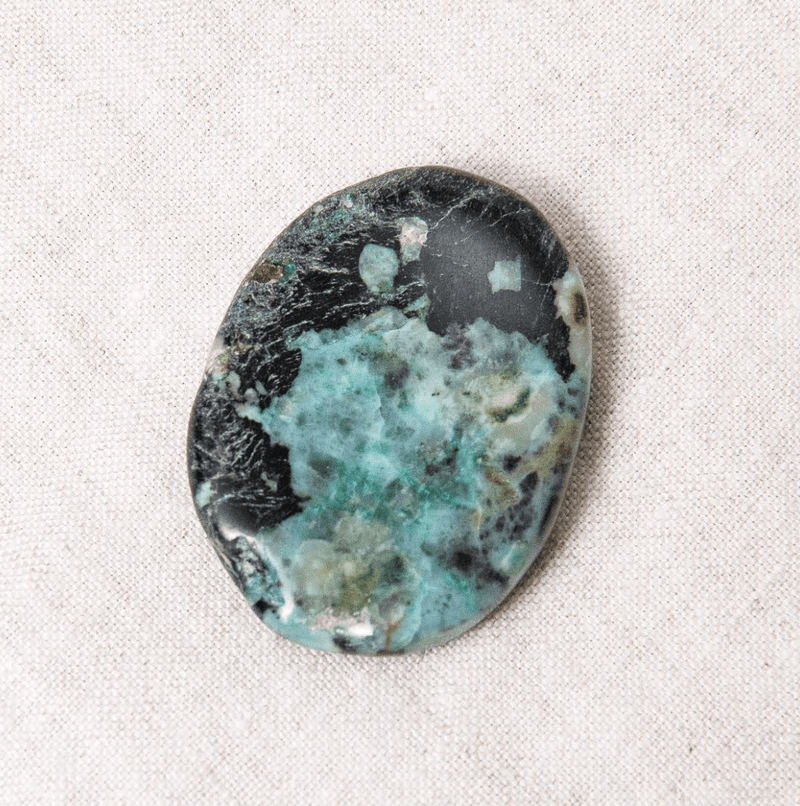 Chrysocolla Worry Stone by Tiny Rituals - A Girl's Gotta Spa!