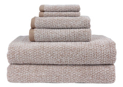 Diamond Jacquard Towels, 6 Piece Bath Sheet Towel Set, Khaki (Light Brown) Recycled by Everplush - A Girl's Gotta Spa!
