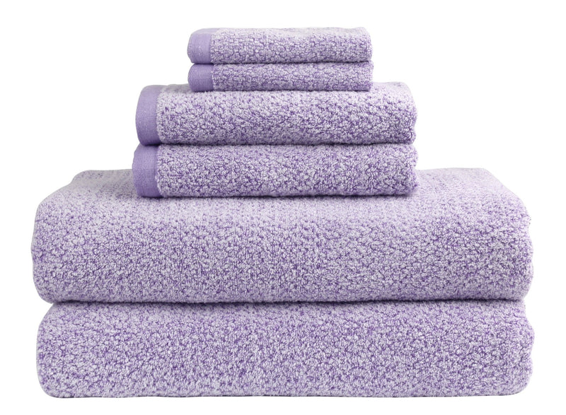 Diamond Jacquard Towels, 6 Piece Bath Sheet Towel Set, Lavender by